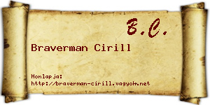 Braverman Cirill névjegykártya